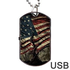 Flag Usa American Flag Dog Tag USB Flash (One Side)