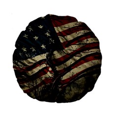 Flag Usa American Flag Standard 15  Premium Round Cushions