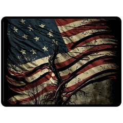 Flag Usa American Flag Two Sides Fleece Blanket (Large)