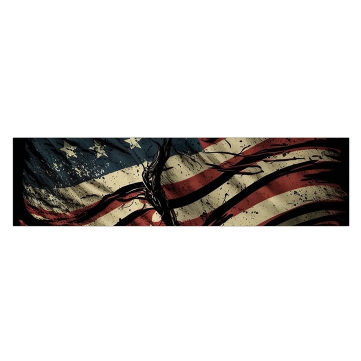 Flag Usa American Flag Oblong Satin Scarf (16  x 60 )