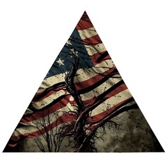 Flag Usa American Flag Wooden Puzzle Triangle