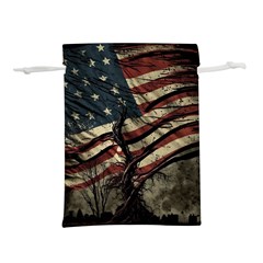 Flag Usa American Flag Lightweight Drawstring Pouch (L)