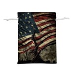 Flag Usa American Flag Lightweight Drawstring Pouch (L) Front