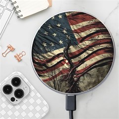 Flag Usa American Flag Wireless Fast Charger(White)