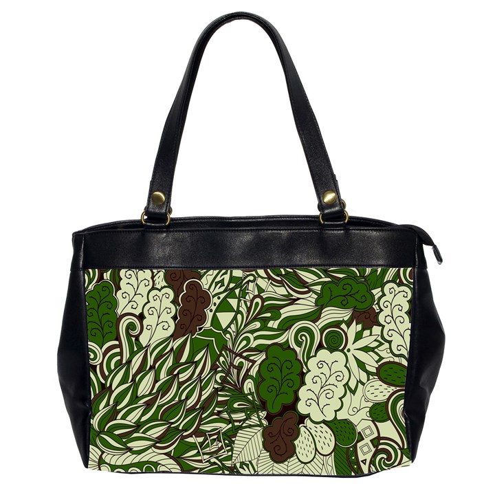 Texture Ornament Pattern Seamless Paisley Oversize Office Handbag (2 Sides)