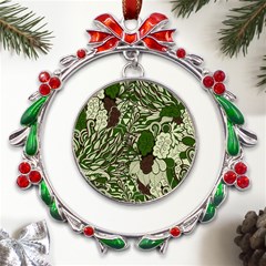 Texture Ornament Pattern Seamless Paisley Metal X mas Wreath Ribbon Ornament