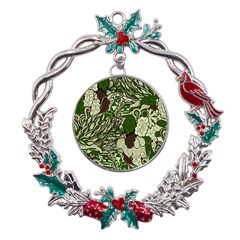 Texture Ornament Pattern Seamless Paisley Metal X mas Wreath Holly Leaf Ornament by uniart180623