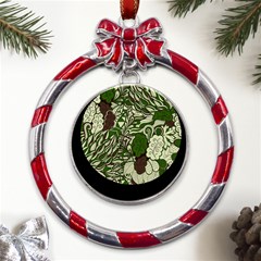 Texture Ornament Pattern Seamless Paisley Metal Red Ribbon Round Ornament