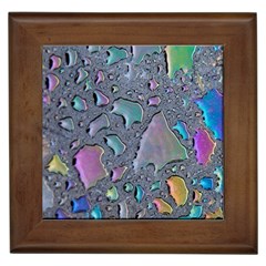 Glass Drops Rainbow Framed Tile by uniart180623