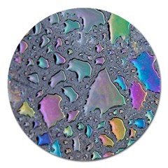 Glass Drops Rainbow Magnet 5  (round) by uniart180623