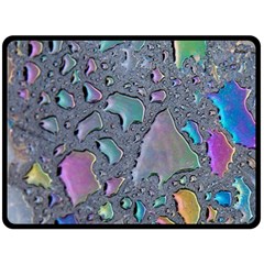 Glass Drops Rainbow Two Sides Fleece Blanket (large) by uniart180623