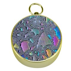 Glass Drops Rainbow Gold Compasses by uniart180623