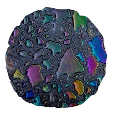 Glass Drops Rainbow Large 18  Premium Flano Round Cushions by uniart180623