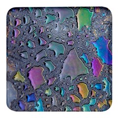 Glass Drops Rainbow Square Glass Fridge Magnet (4 Pack)