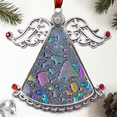 Glass Drops Rainbow Metal Angel With Crystal Ornament