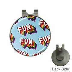 Fun Word Inscription Rainbow Pattern Hat Clips with Golf Markers