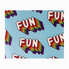 Fun Word Inscription Rainbow Pattern Small Glasses Cloth