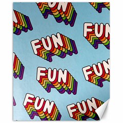 Fun Word Inscription Rainbow Pattern Canvas 16  x 20 