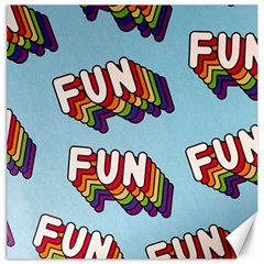 Fun Word Inscription Rainbow Pattern Canvas 20  x 20 