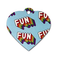 Fun Word Inscription Rainbow Pattern Dog Tag Heart (Two Sides)