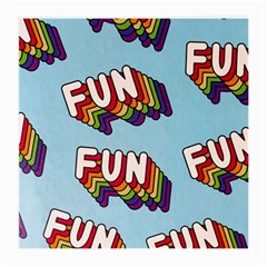 Fun Word Inscription Rainbow Pattern Medium Glasses Cloth