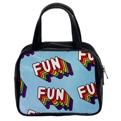 Fun Word Inscription Rainbow Pattern Classic Handbag (Two Sides)