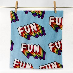 Fun Word Inscription Rainbow Pattern Face Towel by uniart180623