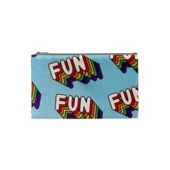 Fun Word Inscription Rainbow Pattern Cosmetic Bag (small) by uniart180623