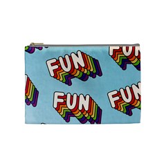 Fun Word Inscription Rainbow Pattern Cosmetic Bag (medium) by uniart180623