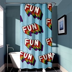 Fun Word Inscription Rainbow Pattern Shower Curtain 36  x 72  (Stall) 