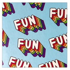 Fun Word Inscription Rainbow Pattern Square Satin Scarf (36  X 36 ) by uniart180623