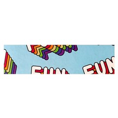 Fun Word Inscription Rainbow Pattern Oblong Satin Scarf (16  X 60 ) by uniart180623