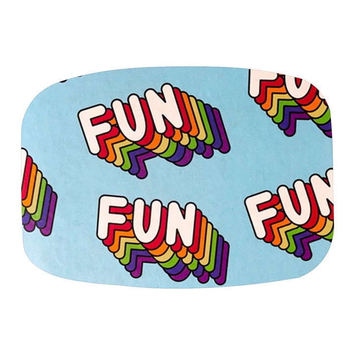 Fun Word Inscription Rainbow Pattern Mini Square Pill Box