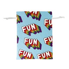 Fun Word Inscription Rainbow Pattern Lightweight Drawstring Pouch (S)