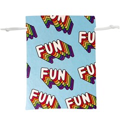 Fun Word Inscription Rainbow Pattern Lightweight Drawstring Pouch (XL)