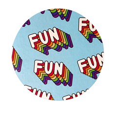 Fun Word Inscription Rainbow Pattern Mini Round Pill Box (Pack of 3)