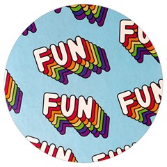 Fun Word Inscription Rainbow Pattern Round Trivet by uniart180623