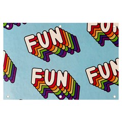 Fun Word Inscription Rainbow Pattern Banner and Sign 6  x 4 