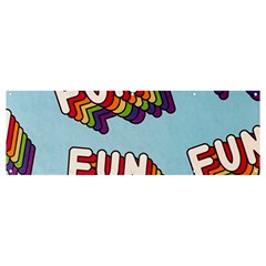 Fun Word Inscription Rainbow Pattern Banner and Sign 12  x 4 