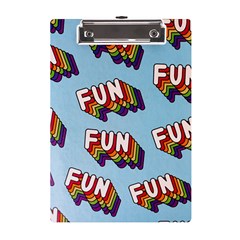 Fun Word Inscription Rainbow Pattern A5 Acrylic Clipboard by uniart180623