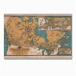 World Map Travel Pattern Architecture Postcard 4 x 6  (Pkg of 10) Front