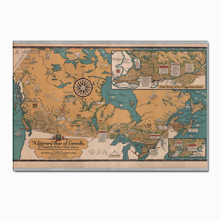 World Map Travel Pattern Architecture Postcard 4 x 6  (Pkg of 10)