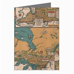 World Map Travel Pattern Architecture Greeting Cards (pkg Of 8) by uniart180623