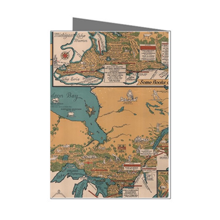 World Map Travel Pattern Architecture Mini Greeting Cards (Pkg of 8)