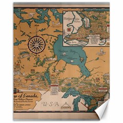 World Map Travel Pattern Architecture Canvas 11  X 14  by uniart180623