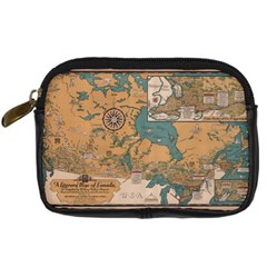 World Map Travel Pattern Architecture Digital Camera Leather Case by uniart180623