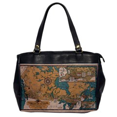 World Map Travel Pattern Architecture Oversize Office Handbag by uniart180623