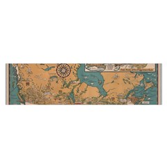 World Map Travel Pattern Architecture Oblong Satin Scarf (16  X 60 ) by uniart180623