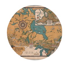 World Map Travel Pattern Architecture Mini Round Pill Box (pack Of 5) by uniart180623