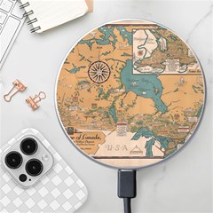 World Map Travel Pattern Architecture Wireless Fast Charger(white) by uniart180623